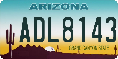 AZ license plate ADL8143