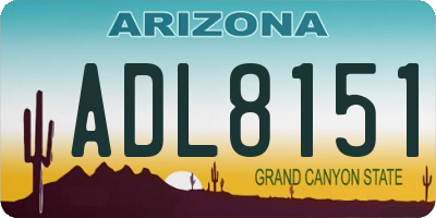 AZ license plate ADL8151