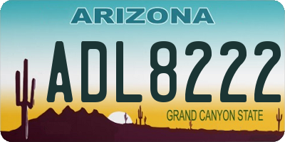 AZ license plate ADL8222