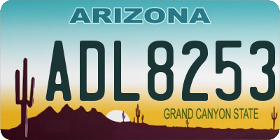 AZ license plate ADL8253