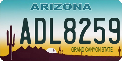 AZ license plate ADL8259