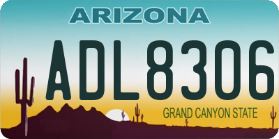 AZ license plate ADL8306