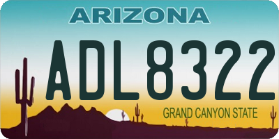 AZ license plate ADL8322