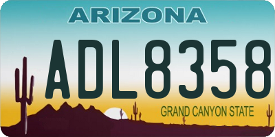 AZ license plate ADL8358