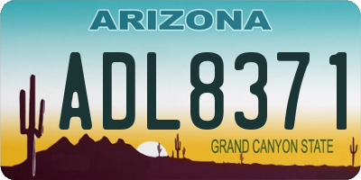 AZ license plate ADL8371
