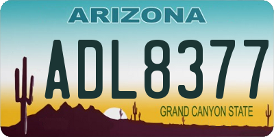 AZ license plate ADL8377
