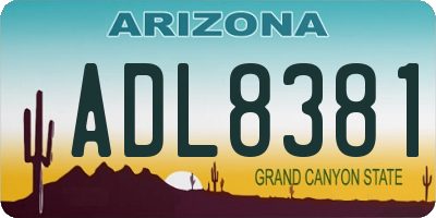 AZ license plate ADL8381