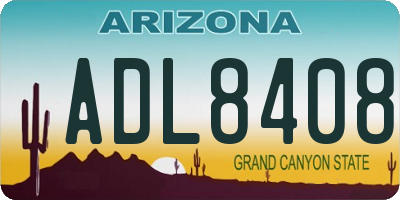 AZ license plate ADL8408