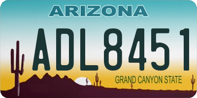 AZ license plate ADL8451