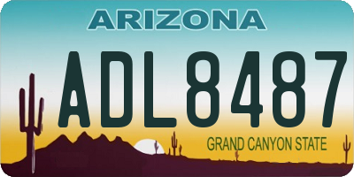 AZ license plate ADL8487