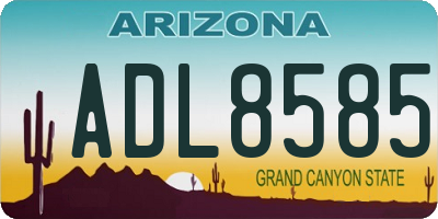 AZ license plate ADL8585