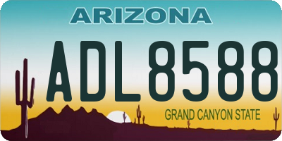 AZ license plate ADL8588