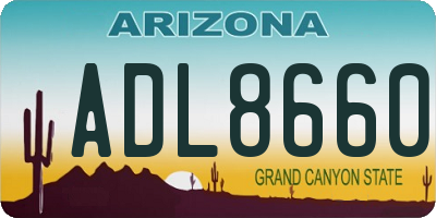 AZ license plate ADL8660