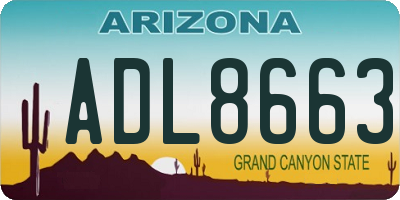 AZ license plate ADL8663