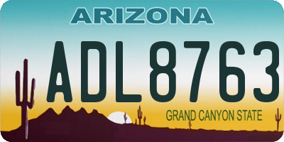 AZ license plate ADL8763