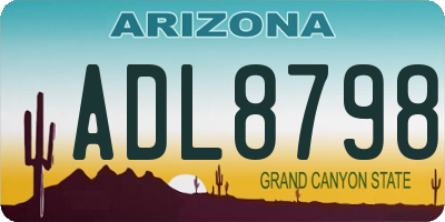 AZ license plate ADL8798