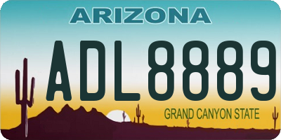 AZ license plate ADL8889