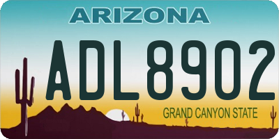 AZ license plate ADL8902