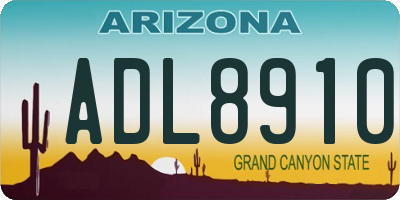 AZ license plate ADL8910