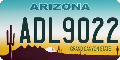 AZ license plate ADL9022