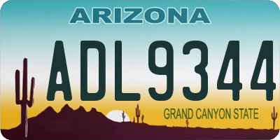 AZ license plate ADL9344