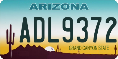 AZ license plate ADL9372
