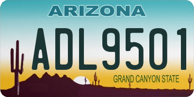 AZ license plate ADL9501