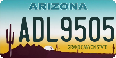 AZ license plate ADL9505