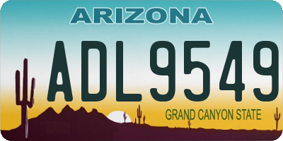 AZ license plate ADL9549