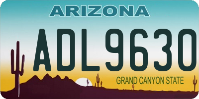 AZ license plate ADL9630
