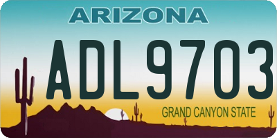 AZ license plate ADL9703