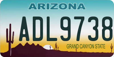 AZ license plate ADL9738
