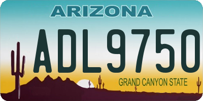AZ license plate ADL9750
