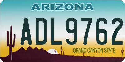 AZ license plate ADL9762
