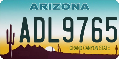 AZ license plate ADL9765