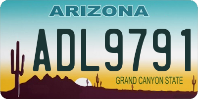 AZ license plate ADL9791