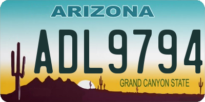 AZ license plate ADL9794