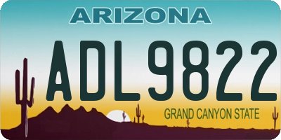 AZ license plate ADL9822