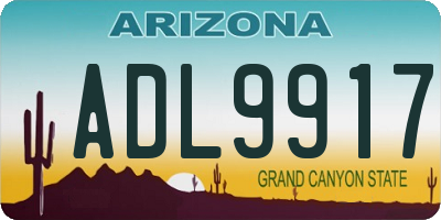 AZ license plate ADL9917