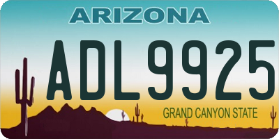 AZ license plate ADL9925