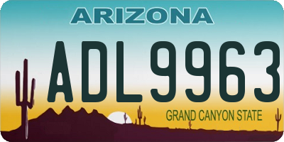 AZ license plate ADL9963