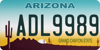 AZ license plate ADL9989