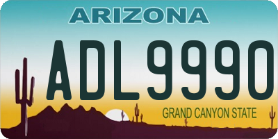 AZ license plate ADL9990