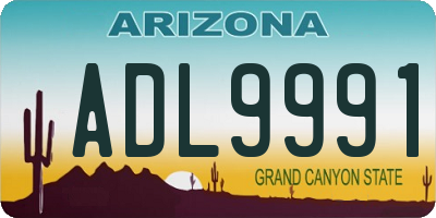 AZ license plate ADL9991