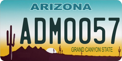 AZ license plate ADM0057