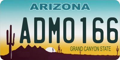 AZ license plate ADM0166