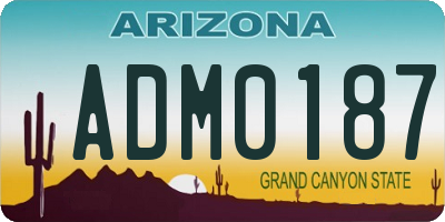 AZ license plate ADM0187