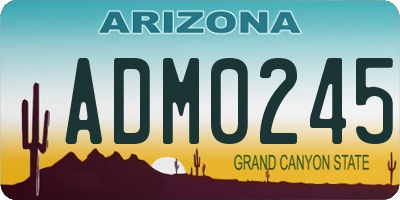 AZ license plate ADM0245