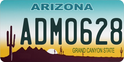 AZ license plate ADM0628