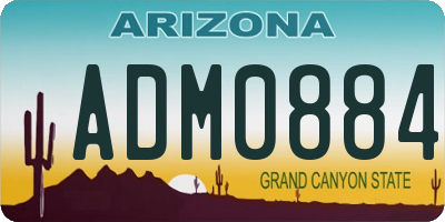AZ license plate ADM0884